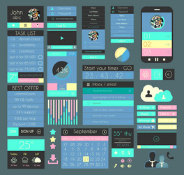 ui flat design elements for web infographics vector image