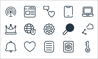 ui master line icons linear set quality vector image