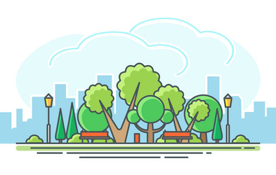 Cartoon Park Scene Vector Image