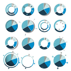 big set round circle chart graph simply color vector image