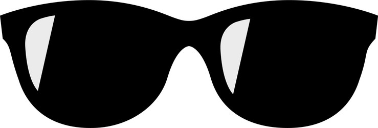 black sunglasses icon isolated on white vector