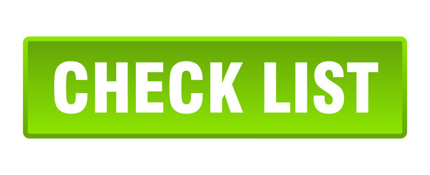 Check list button square green push vector