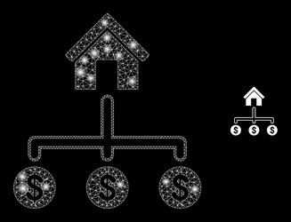 mesh net bank dollar links with glowing vector image