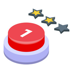 red button with number one is getting star vector image