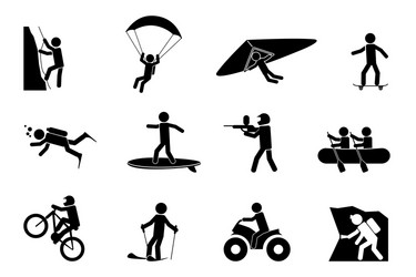 extreme sports or adventure icons vector