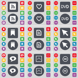 rss heart dvd marker text file cursor chat bubble vector image