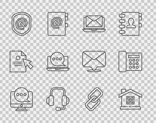 set line chat messages notification on monitor vector image