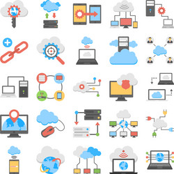 Cloud Computing & Web Hosting Icons vector image
