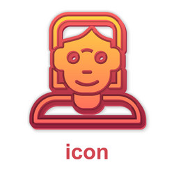 gold hacker or coder icon isolated on white vector image