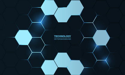 Blue and grey hexagonal technology abstract Vector Image