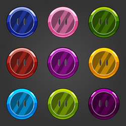 set of multicolored button closing vector