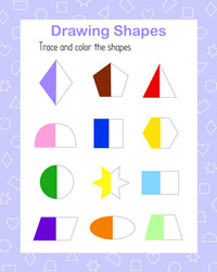trace draw color geometry linear shapes vector image