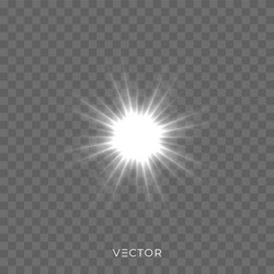 Light rays flash sun star shine radiance effect Vector Image