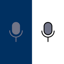 mic microphone basic ui icons flat and line vector image