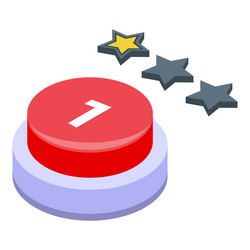 red button with number one and stars getting five vector image