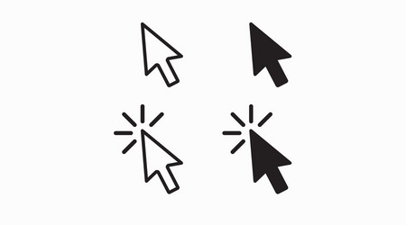 Arrow Pointer Icon Set - Minimalist vector image