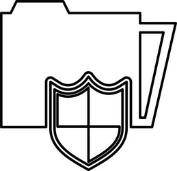 folder file document with security shield vector image