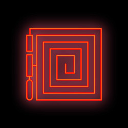 neon red cpu chip processing data on motherboard vector image