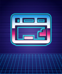 retro style computer keyboard icon isolated vector image