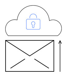 secure cloud communication ensuring safe vector image