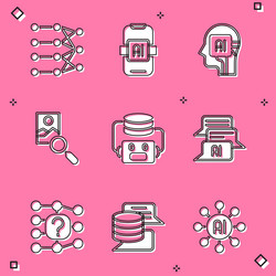 set neural network artificial intelligence ai vector image