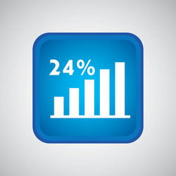 statistics in square button isolated icon design vector image