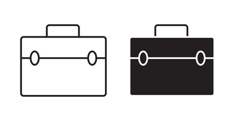 briefcase icon set in thin line for web vector image