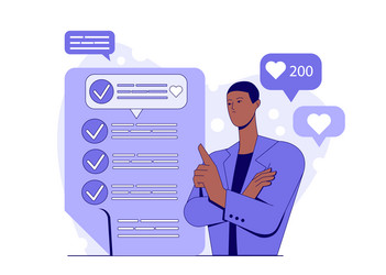 checklist with likes and user feedback vector image