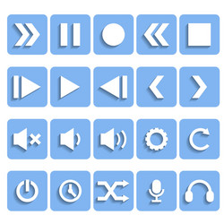 Flat player icons with shadow vector