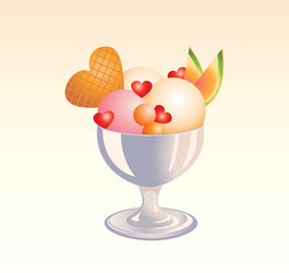 Ice cream banana split Royalty Free Vector Image