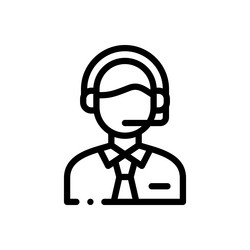 operator icon thin linear style design isolated vector image