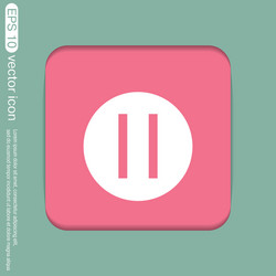 pause sign web icon on background vector image