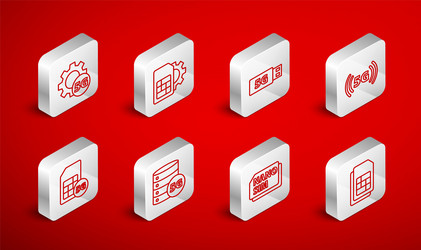 set line sim card setting 5g modem network vector image