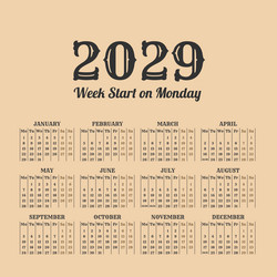 2029 Calendar Year Vector Images (over 220)