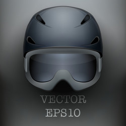 background of classic ski helmet and snowboard vector