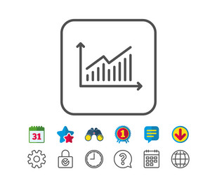 chart line icon report graph sign vector image