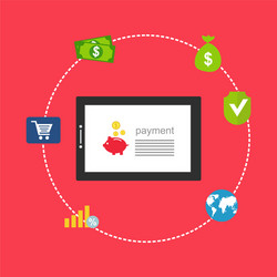 concept online and mobile payments for web page vector image