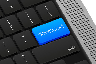 download button computer keyboard word on pc vector image
