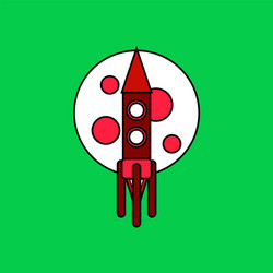 flat icon design collection rocket and moon vector image