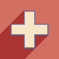 flat with shadow icon and mobile application vector image