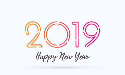 2019 happy new year greeting card vector