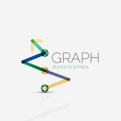 abstract logo idea linear chart or graph vector