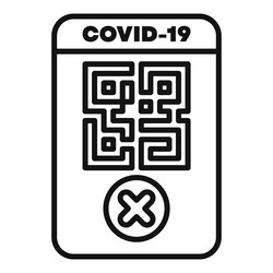 covid 19 qr code showing negative test result vector image