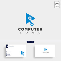 digital pointer technology creative logo template vector