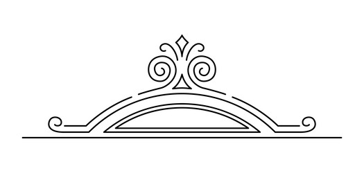 line curl element modern decorative linear vector image