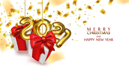 Merry christmas and happy new year background vector