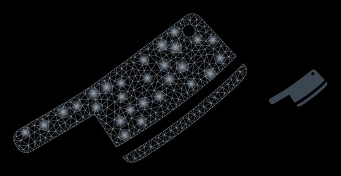 mesh net butchery blade with shiny wire vector image
