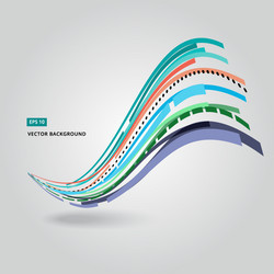 multi-color curve line abstraction vector image