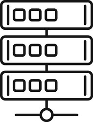 server database icon outline style vector image