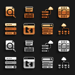 set broken file processor with cpu computer vector image